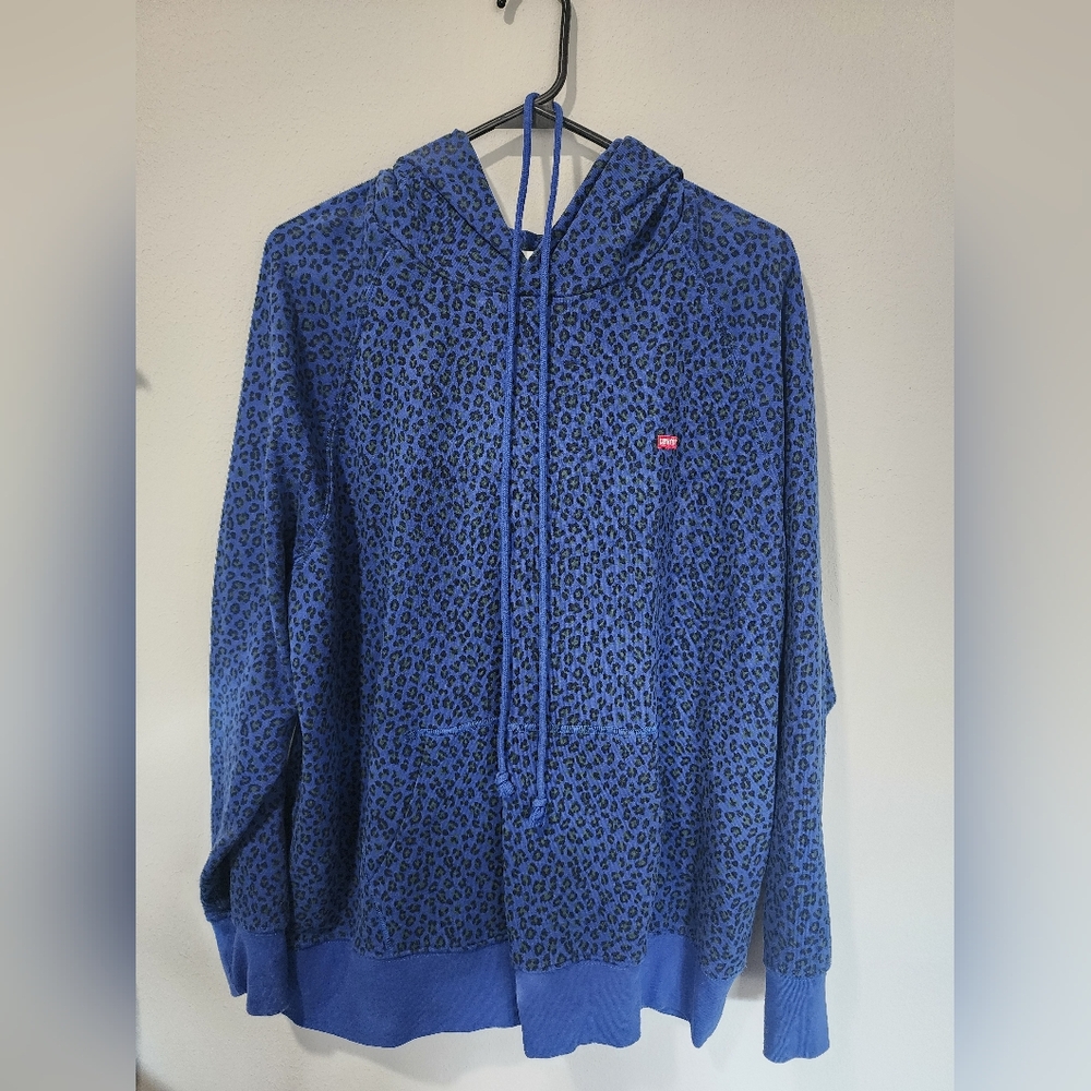 Levi's Blue Leopard Print Hoodie